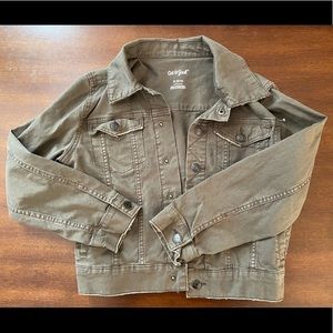 XS Cat & jack army green denim utility jacket KIDS